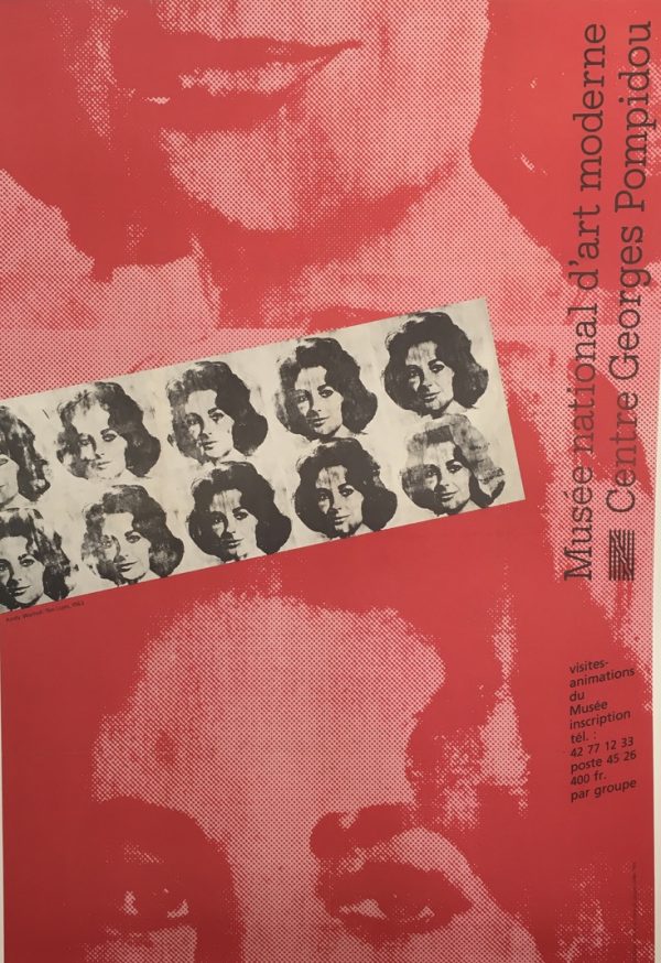 Centre Georges Pompidou Elizabeth Taylor Vintage Poster Original