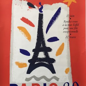 Paris 89 Eiffel Tower Original Vintage Poster