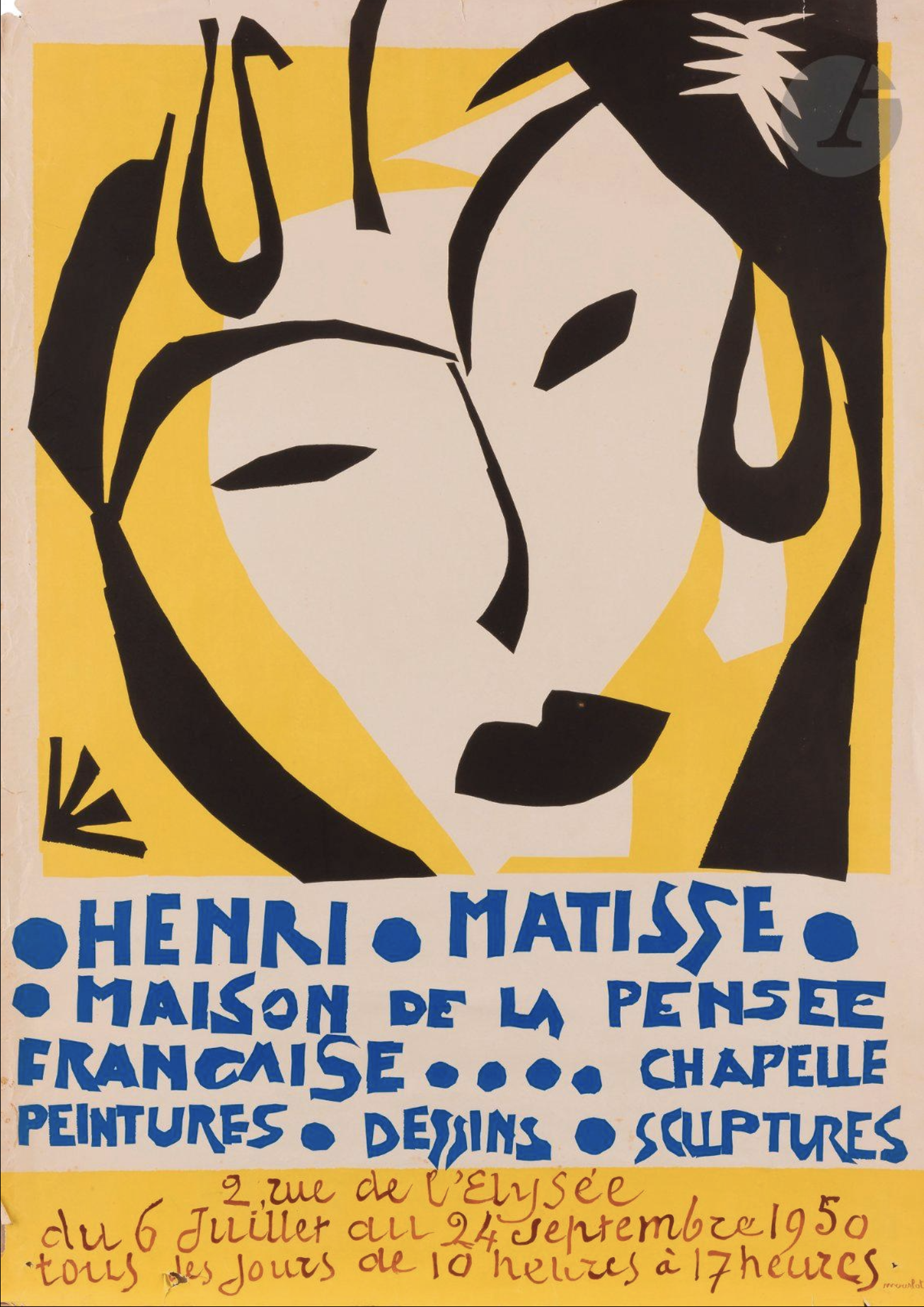 1959 Mini Poster Lithograph ORIGINAL Print Matisse Les Peintres Temoins de leur 