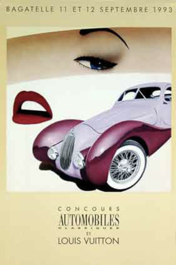 Talbot Lago 1937 Razzia Bugatti Original Vintage Poster