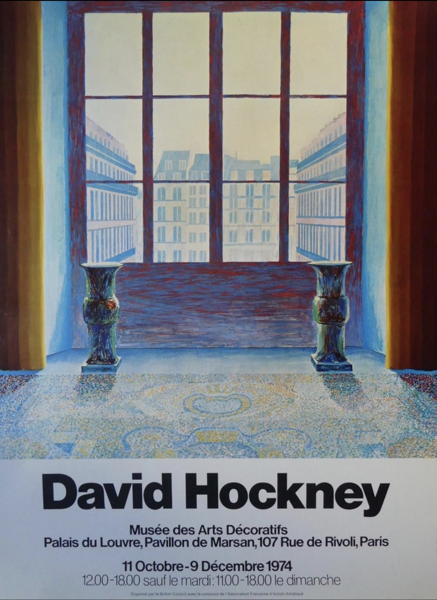 David Hockney Musee des Arts Decoratifs Original Vintage Poster