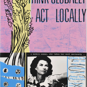 Think Globally Act Locally Original Vintage Poster
