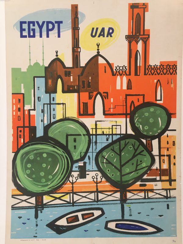 Egypt UAR Tourism Circa 1960 Original Vintage Poster