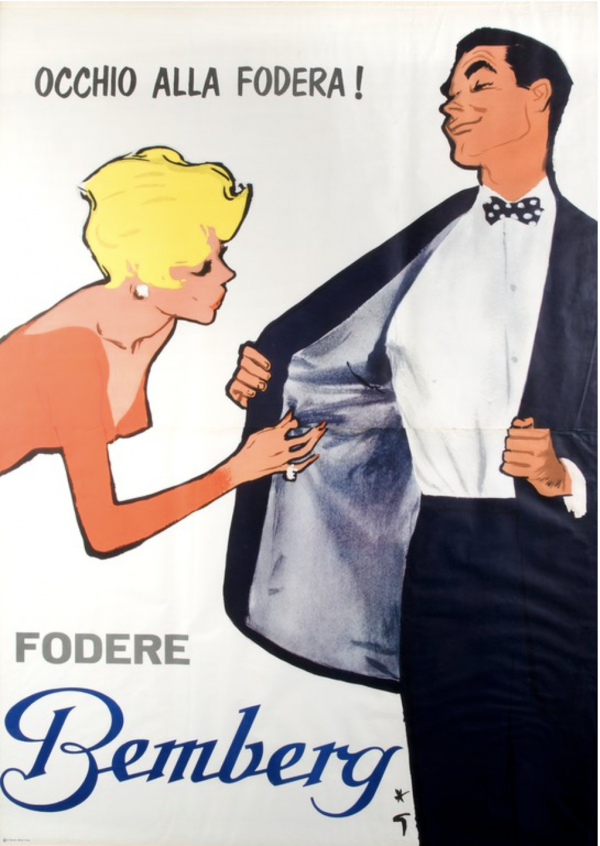 Bemberg "Occhio alla Fodera" Original Vintage Poster