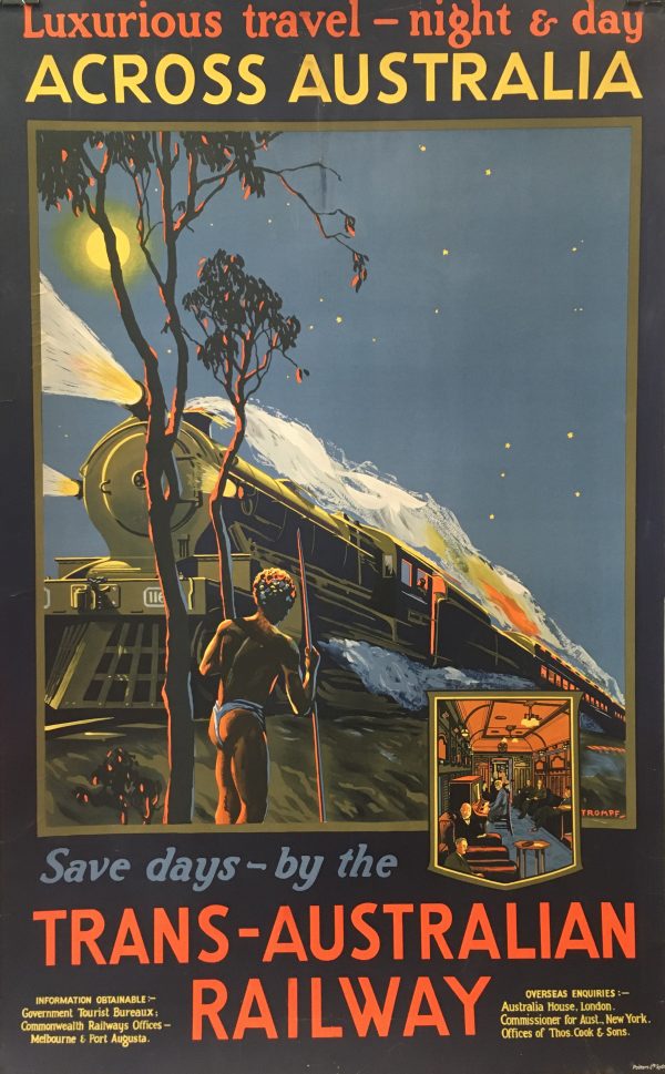 Trans-Australian Railway by Tromf Original Vintage Poster