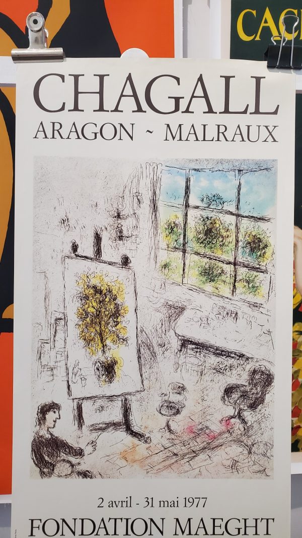 Marc Chagall Aragon Malraux 1977 Original Vintage Poster