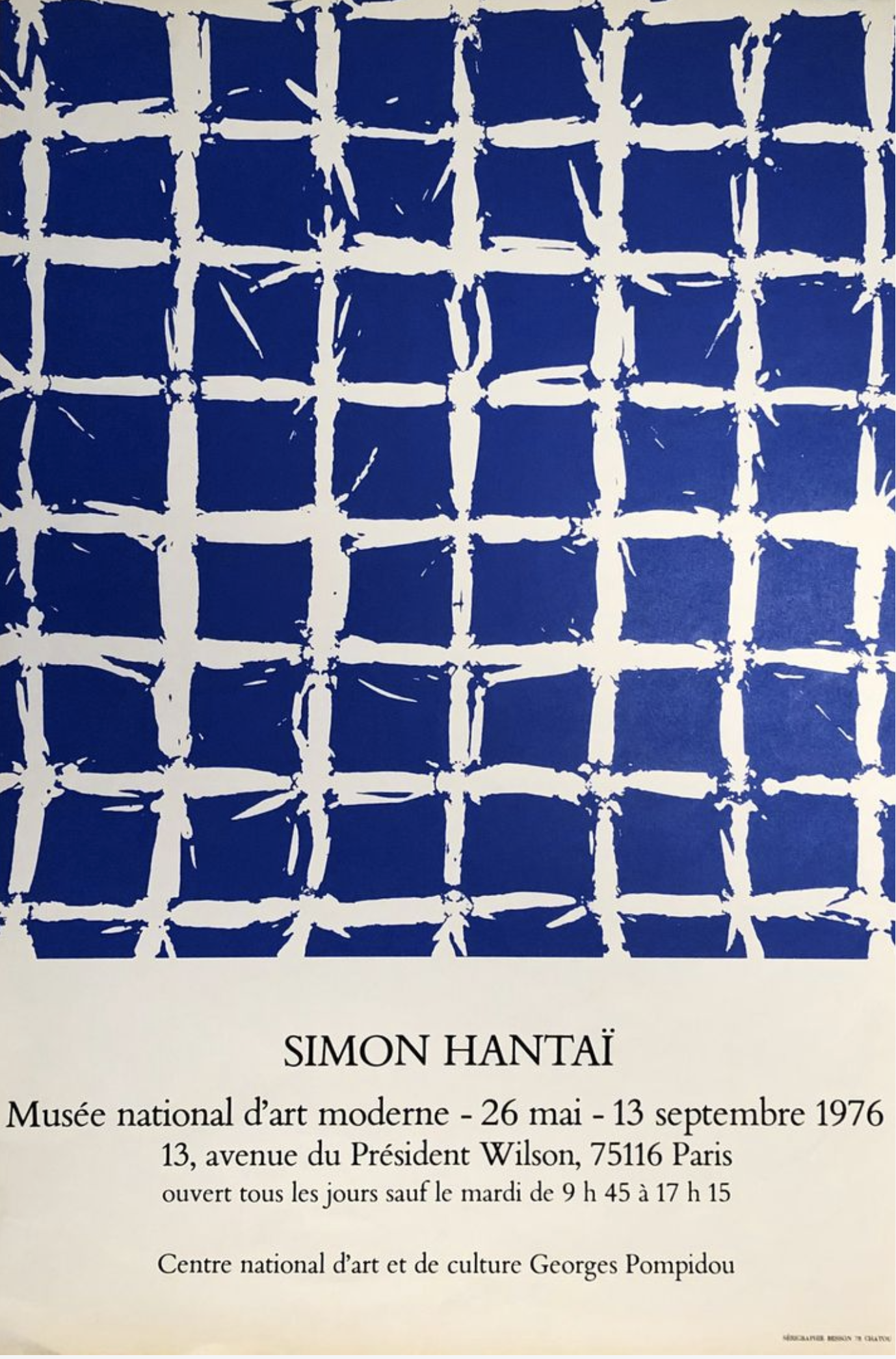 Simon Hantaî Musée d'art Moderne Original Vintage Poster