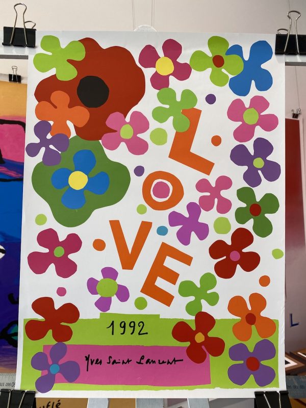 YSL 'Love 1992' Letitia Morris Gallery Original Vintage Poster