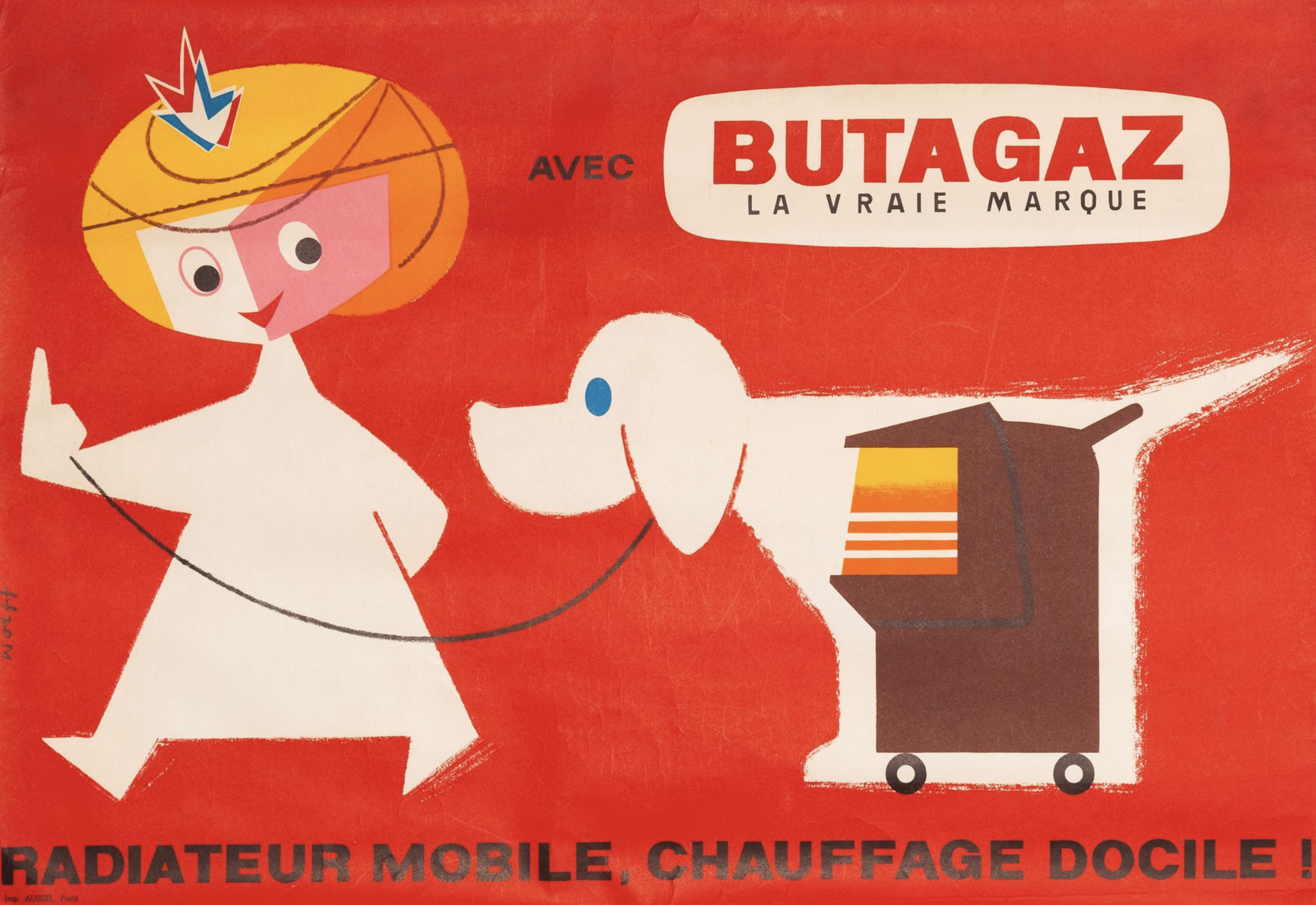 Butagaz Mobile Radiator Original Vintage Poster Circa 1950