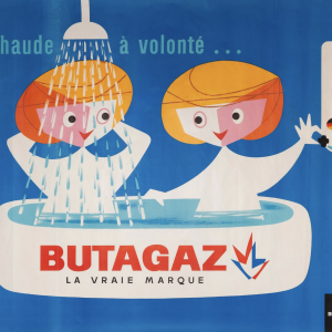 Butagaz eau chaude a volonte... Original Vintage Poster