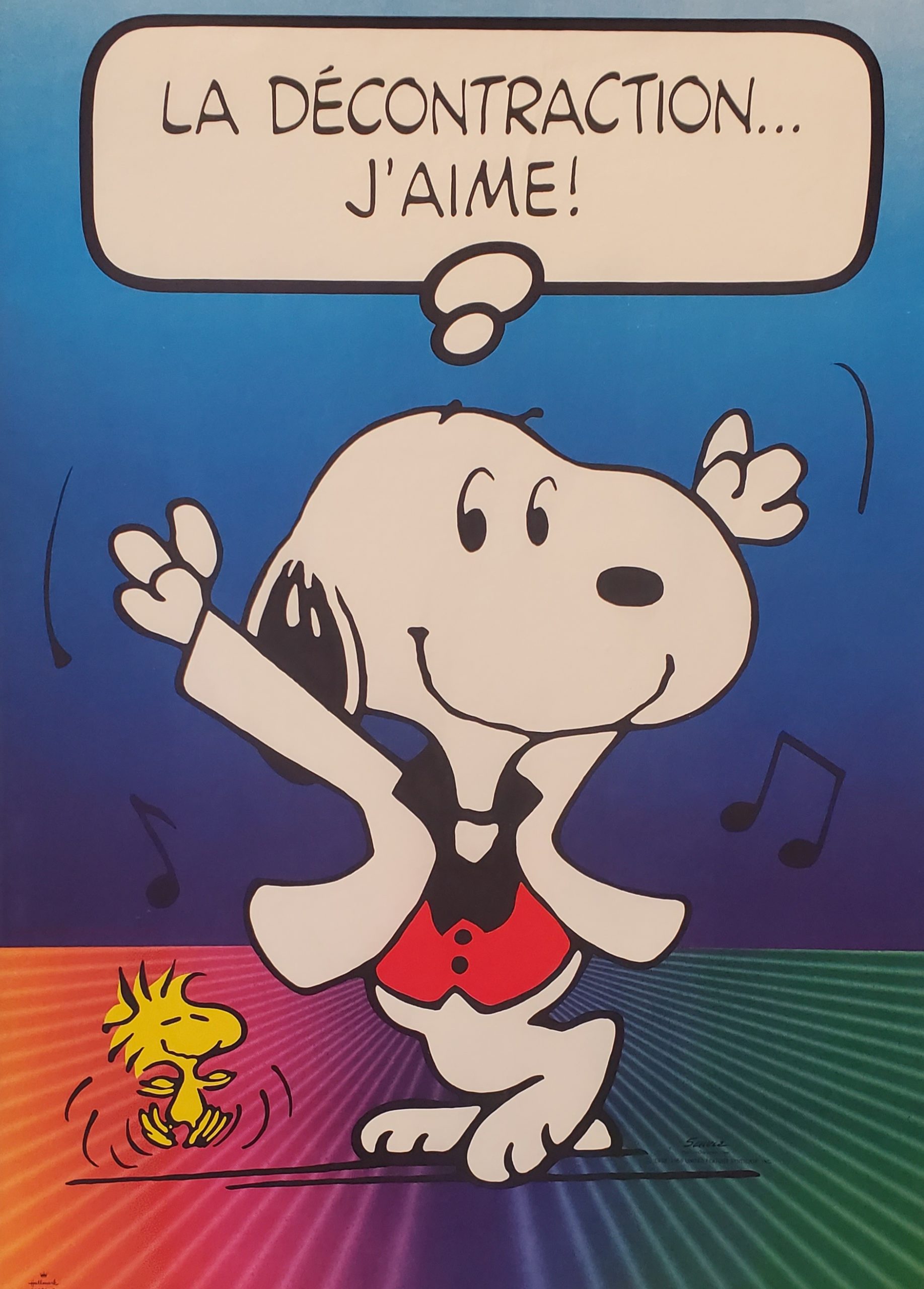 Snoopy 'La Decontraction J'aime!' Original Vintage Poster Letitia Morris Gallery