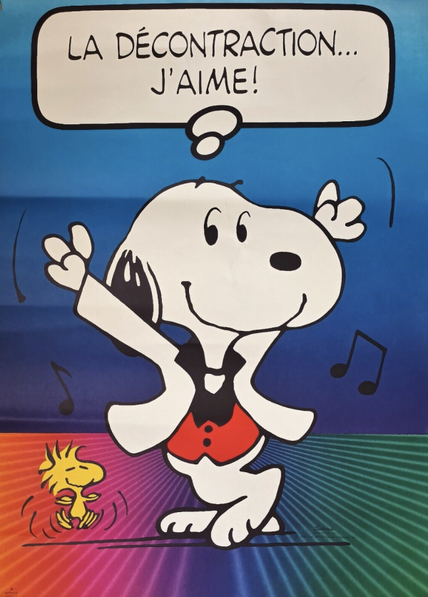Snoopy 'La Decontraction J'aime!' Original Vintage Poster
