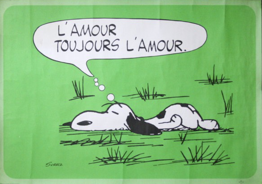 Snoopy L'amour Toujours l'amour Original Vintage Poster