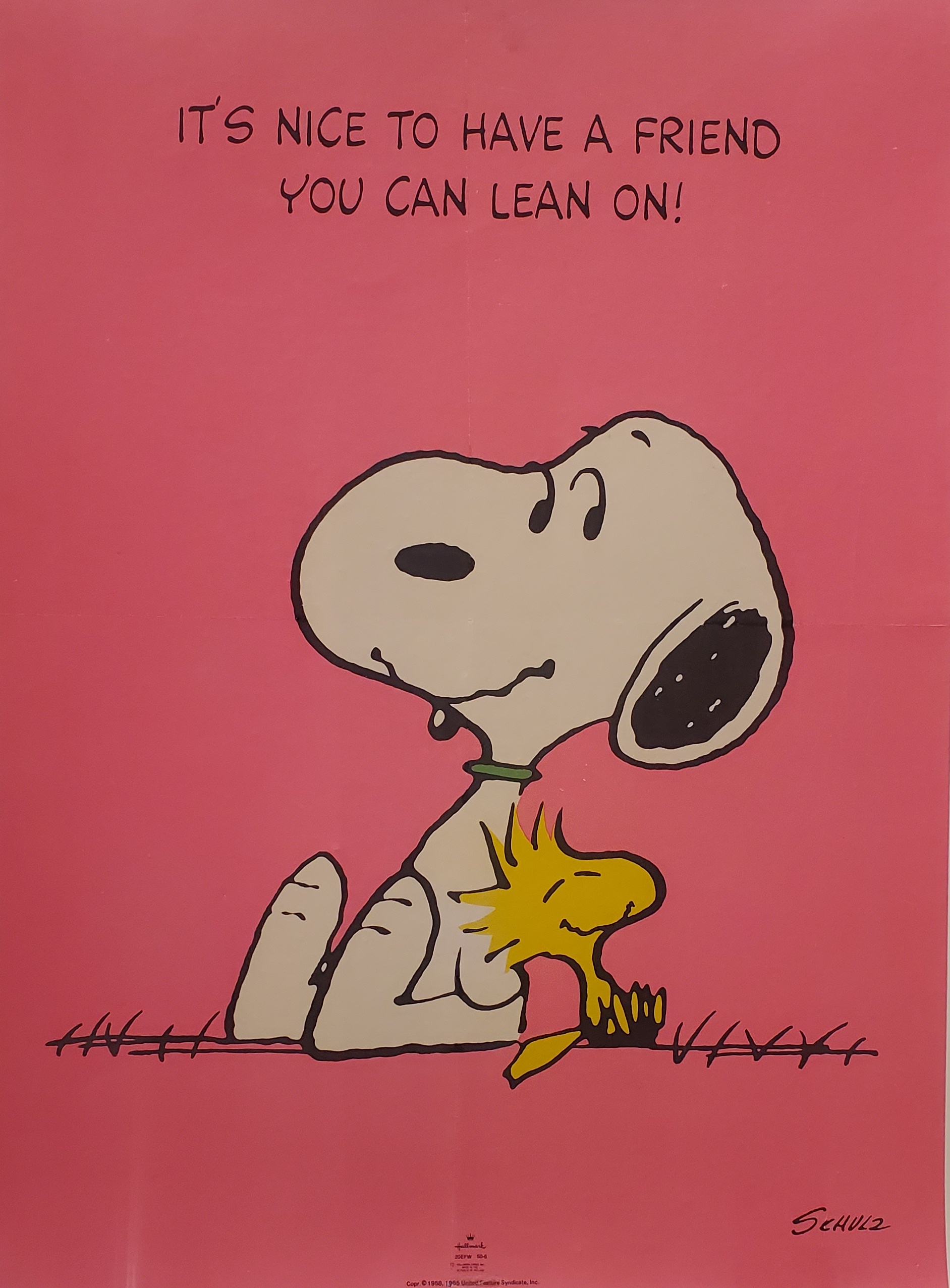 Snoopy Pink Original Vintage Poster
