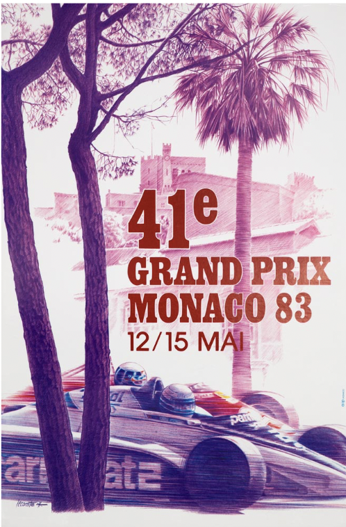 Monaco 1983 Original Vintage Poster Letitia Morris Gallery