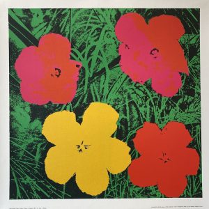 "Red Flowers" by Andy Warhol Original Vintage Poster