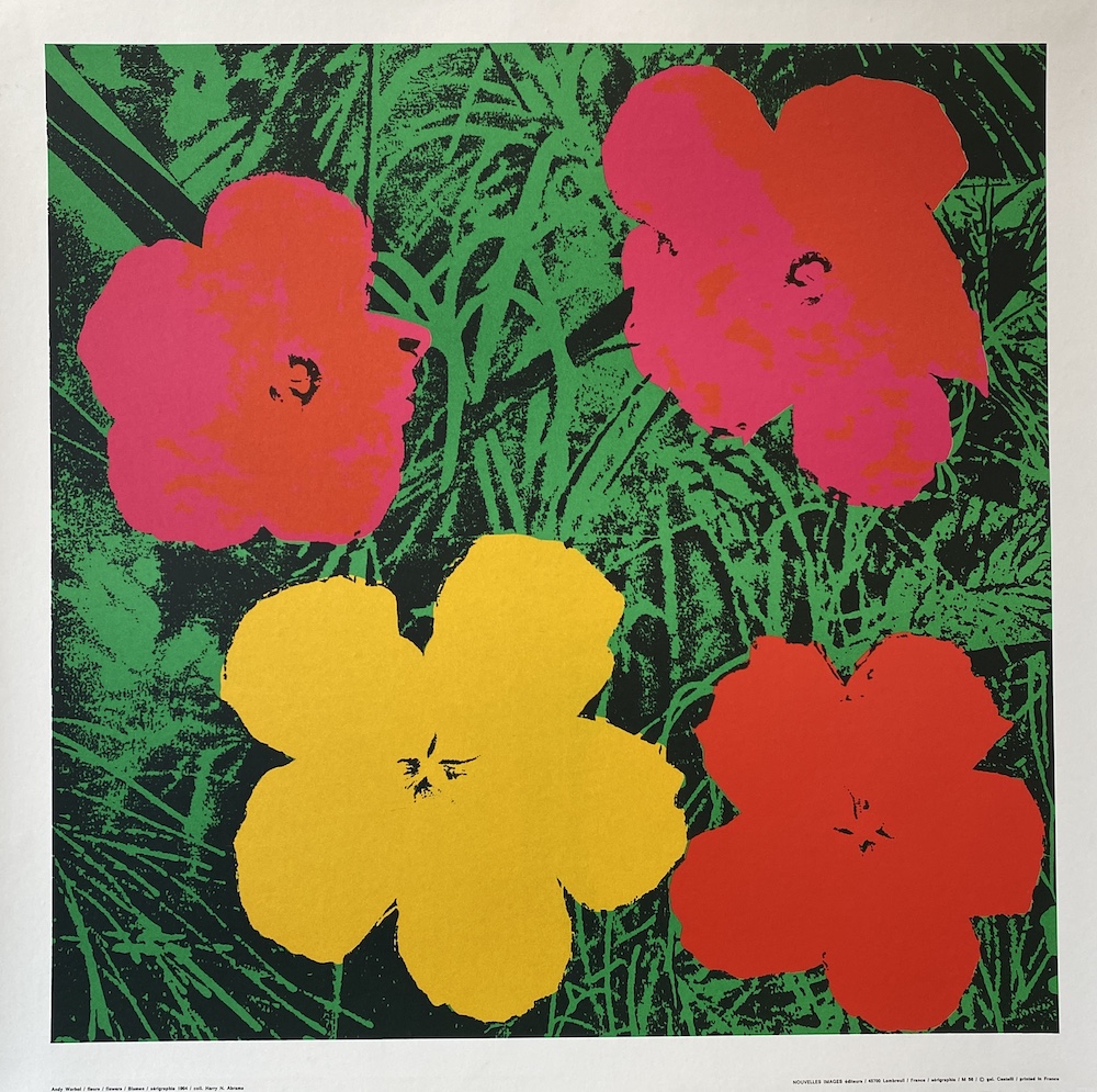 "Red Flowers" by Andy Warhol Original Vintage Poster