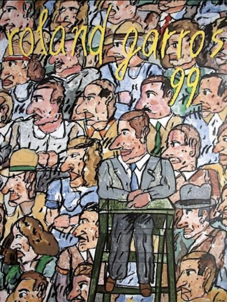 Affiche Originale Roland Garros 1996 Signée Jean-Michel Meurice - Art Sportif, Bon état Non Encadré