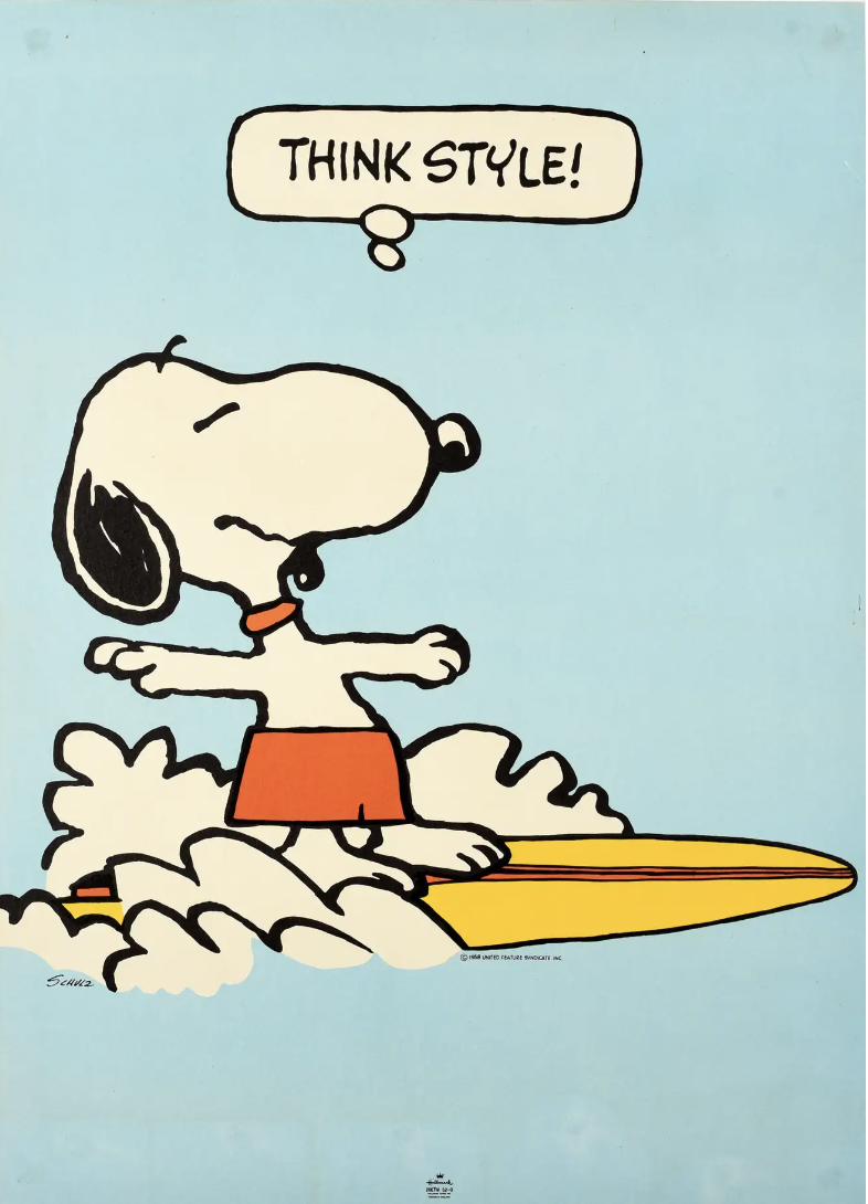 Think Style Snoopy Original Vintage Poster Letitia Morris Gallery