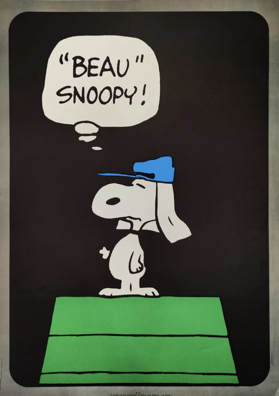 "Beau" Snoopy! Original Vintage Poster Letitia Morris Gallery