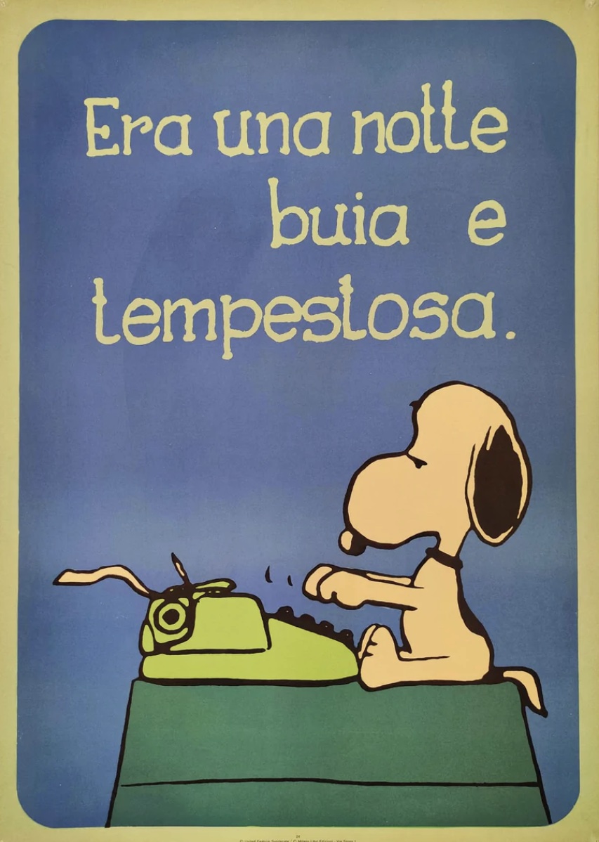 Era Una Notte buia e Tempestosa Snoopy Original Vintage Poster