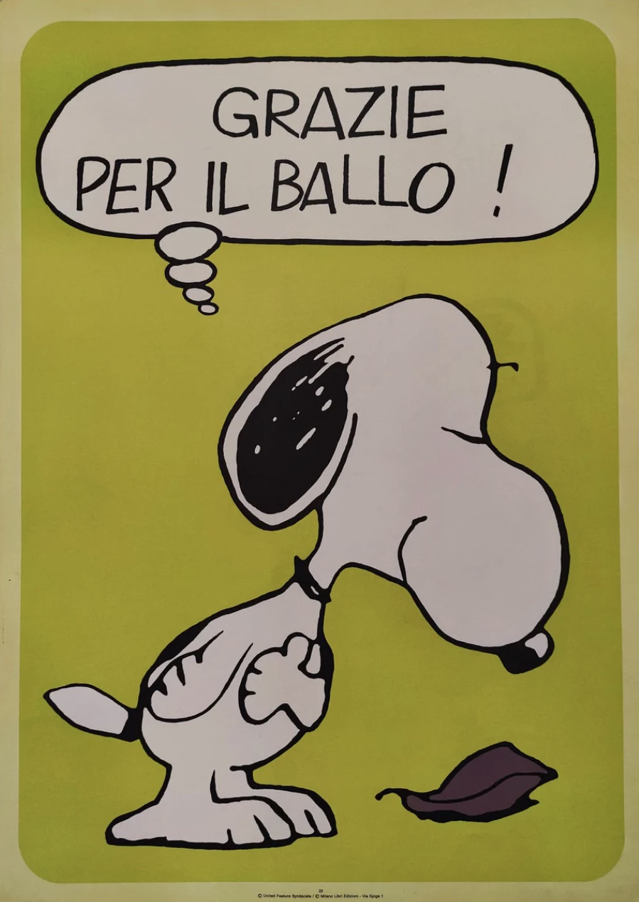 Grazie Per Il Ballo Snoopy Original Vintage Poster