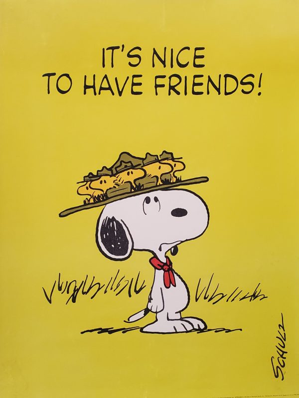Snoopy "It's Nice To Have Friends" Original Vintage Poster