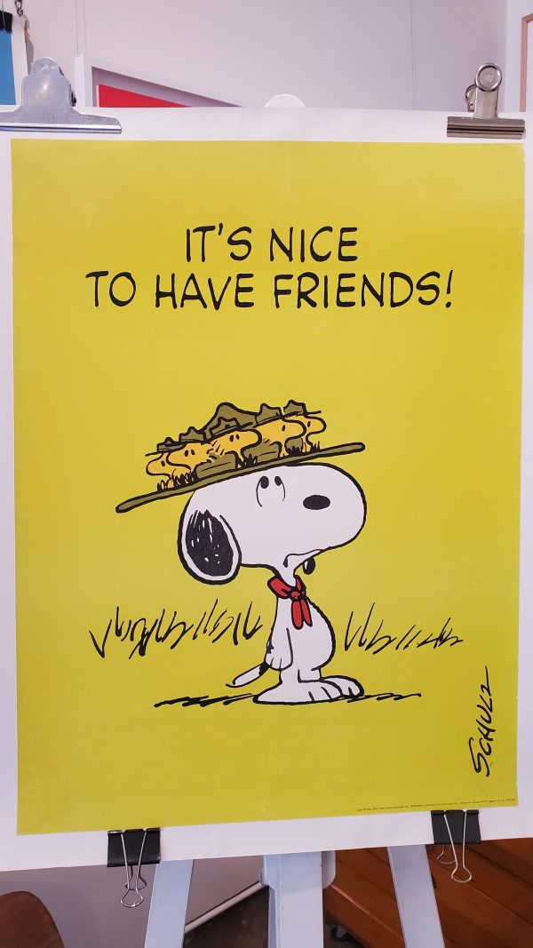Snoopy "It's Nice To Have Friends" Original Vintage Poster