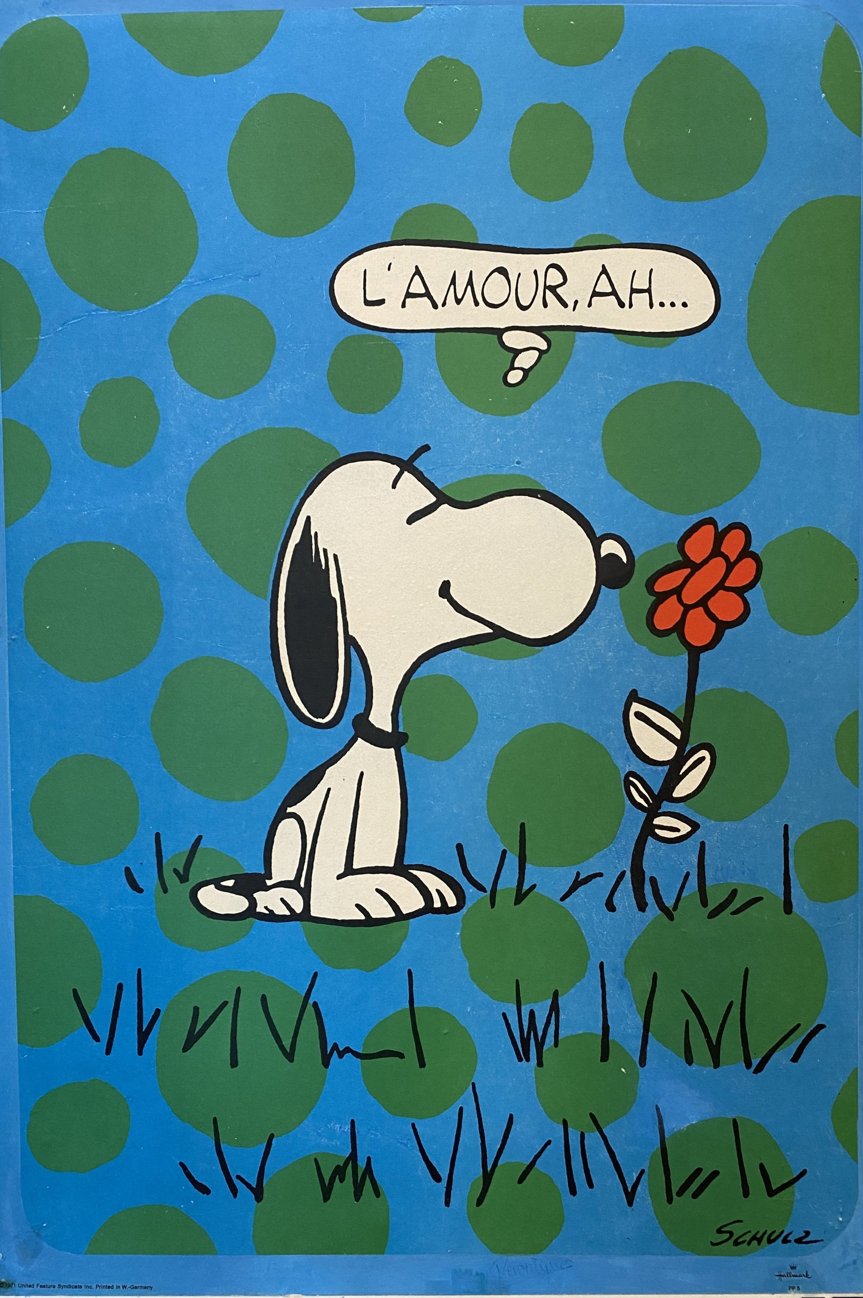 Snoopy "L'amour, Ah" Original Vintage Poster Letitia Morris Gallery