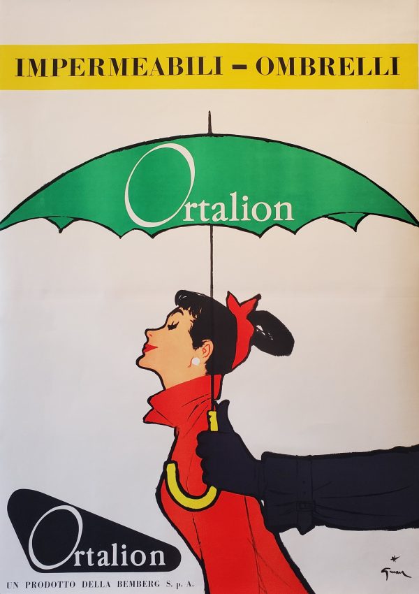 Ortalion Ombrelli Audrey Hepburn original vintage poster