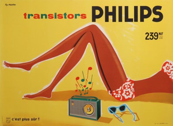 Bikini beach Philips fix masseau original vintage poster