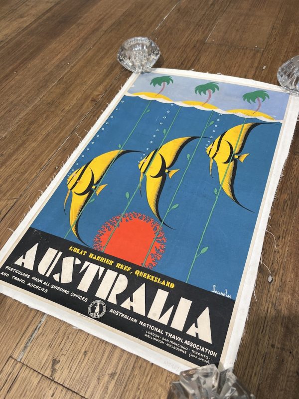 Australia great barrier reef Sellheim Original Vintage Poster