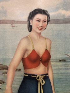 Sea Bath Shanghai Original Vintage Poster