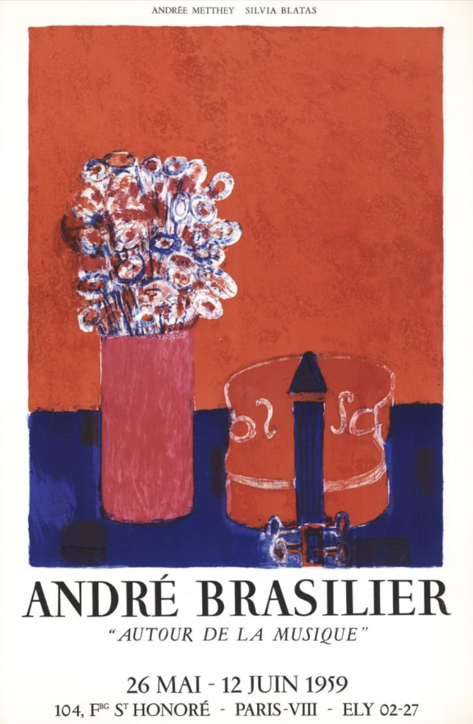 Andre Brasilier Galerie Rene Drouet Original Vintage Poster