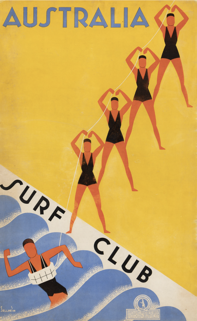 Australia Surf Club Original Vintage Poster