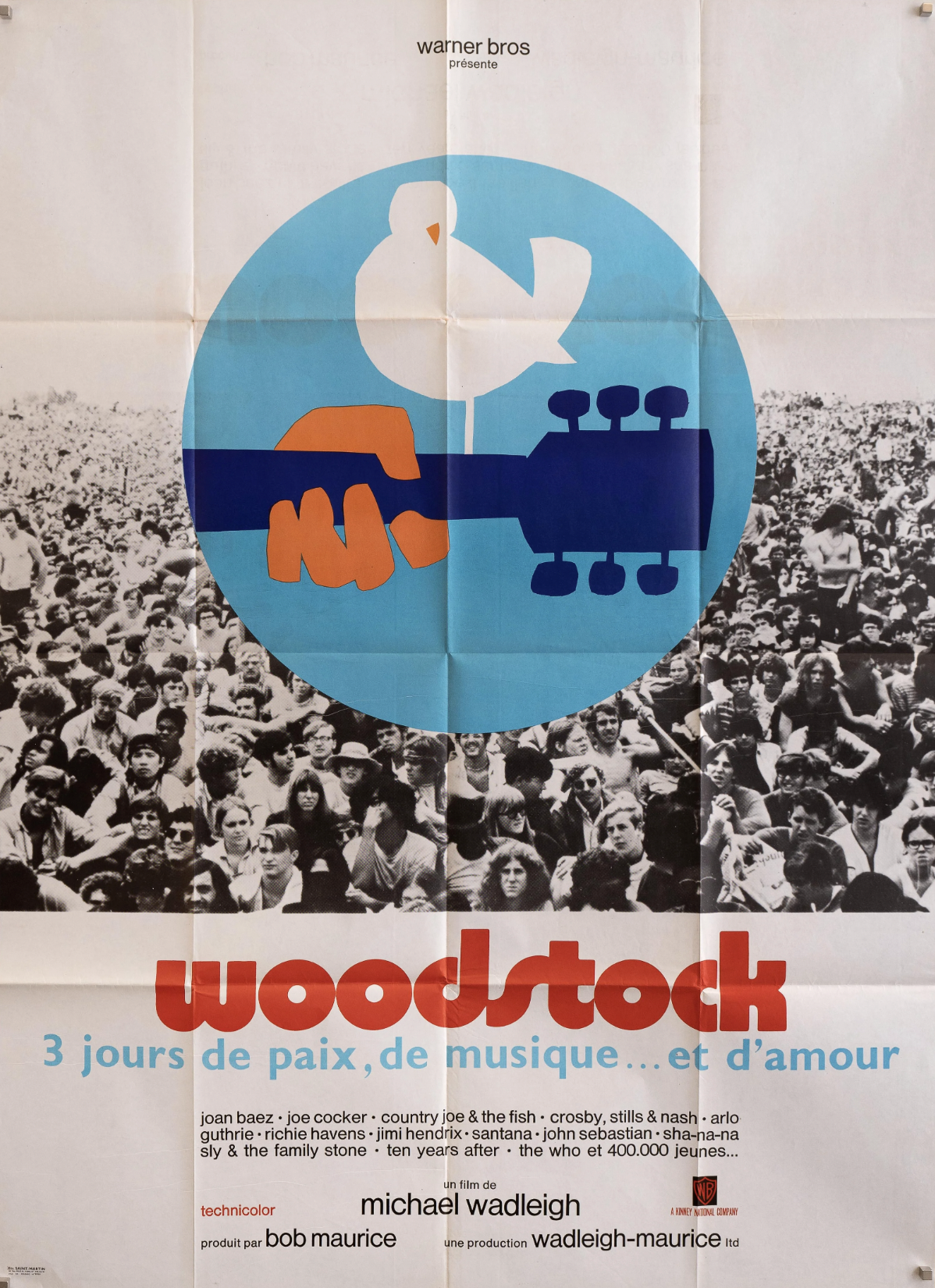 woodstock rock film cinema original vintage poster
