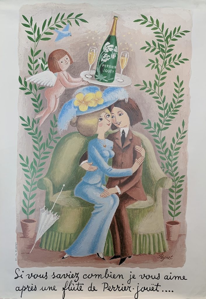 Perrier-Jouet Champagne Peynet Original Vintage Poster