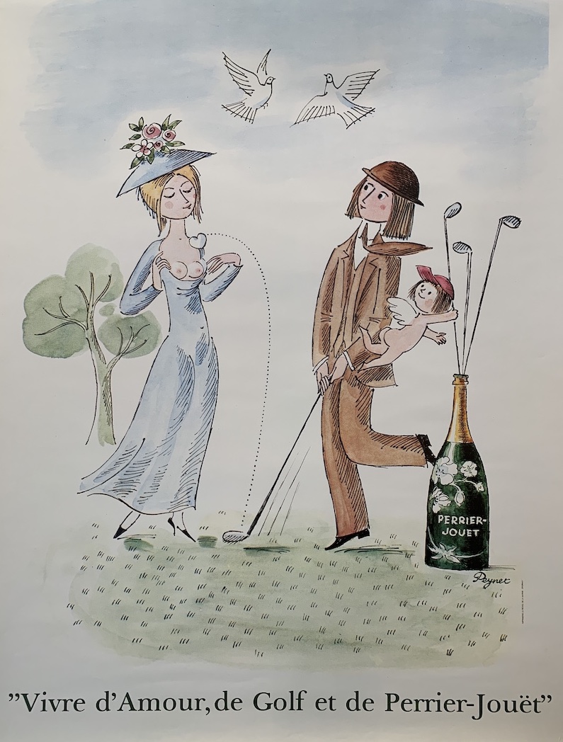 Perrier-Jouet Champagne Golf Original Vintage Poster