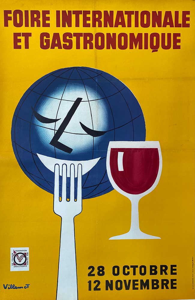 Dijon Gastronomique Villemot Original Vintage Poster