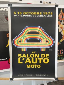 herve morvan salon de l'auto original vintage poster