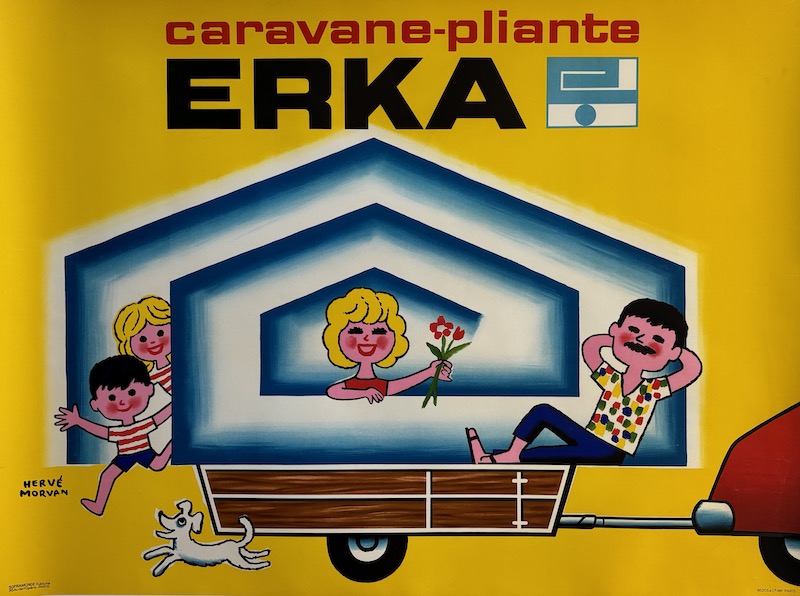 Caravane-Pliante Erka H. Morvan Original Vintgae Poster