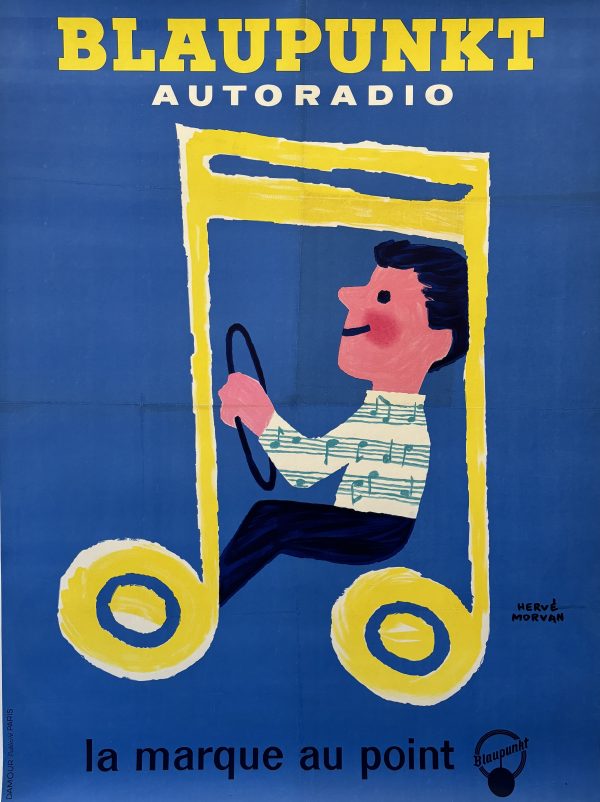 BLAUPUNKT Large Original Vintage Poster by Herve Morvan