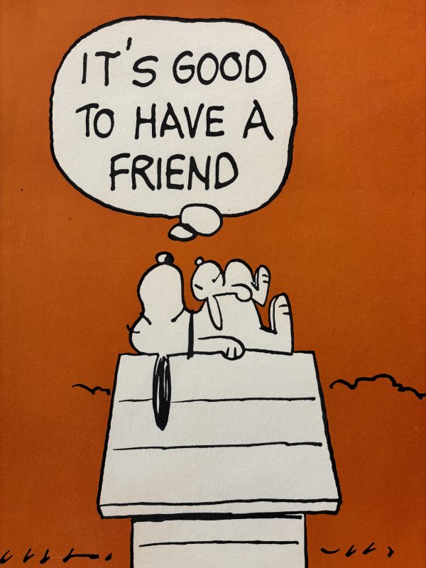 snoopy it's good to have a friend vintage poster