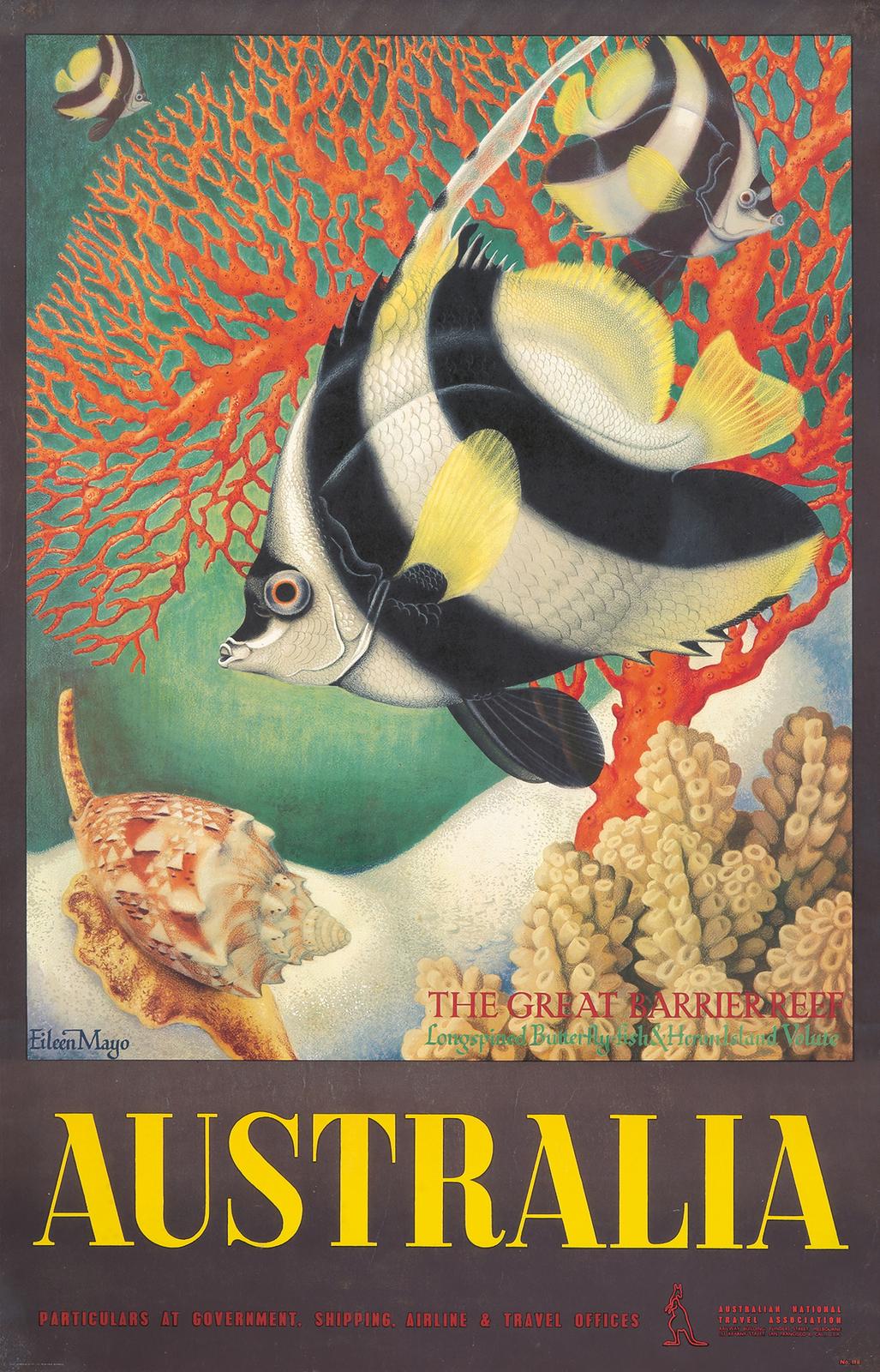 Australia Great Barrier Reef 1950 Original Vintage Poster