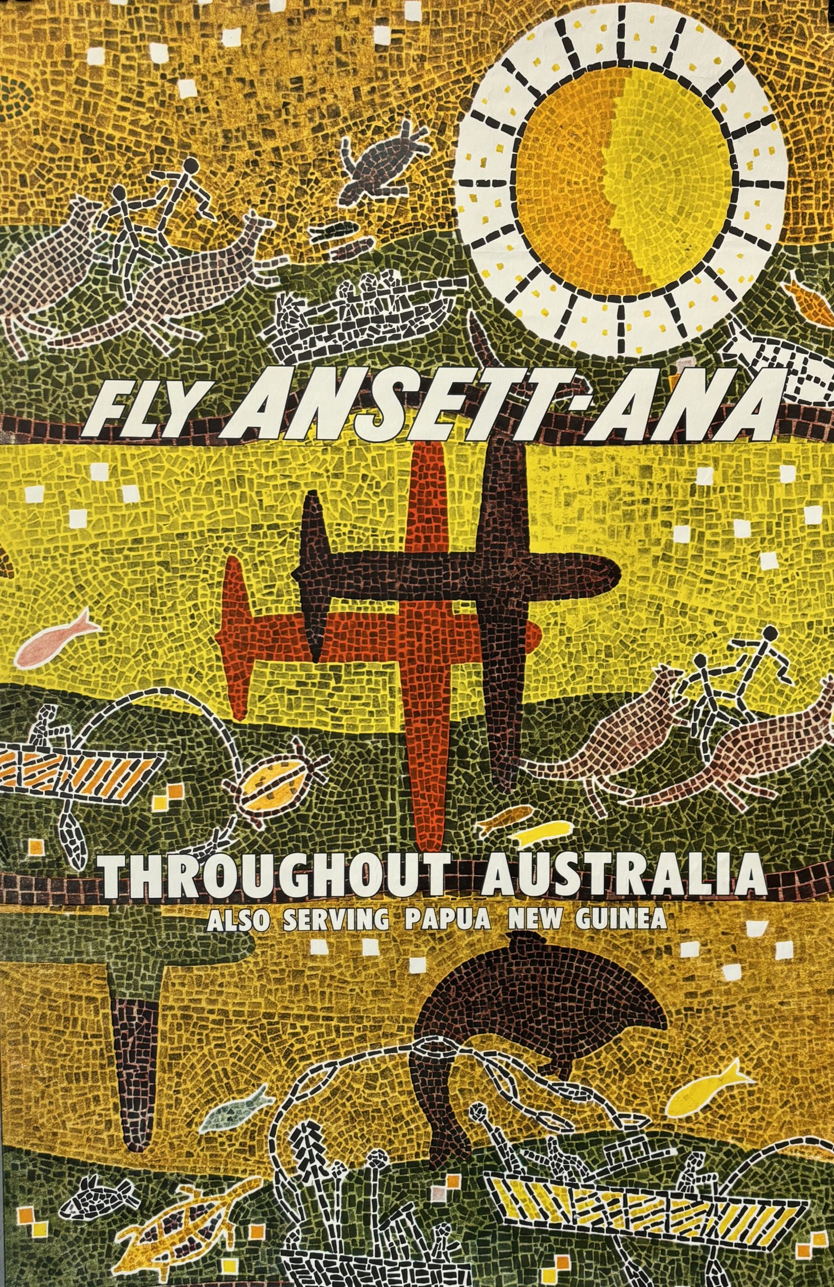 Fly Ansett-Ana Original Vintage Australian Poster