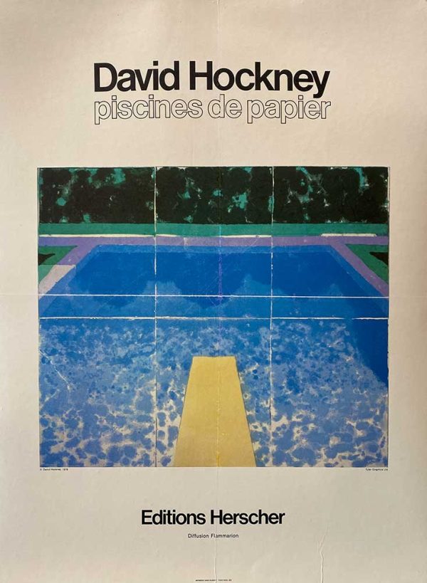 David Hockney Piscines de papier Original Vintage Poster