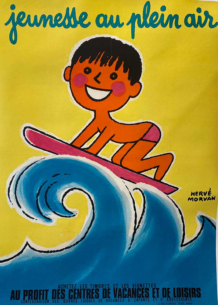 Jeunesse au plein Surfing Original Vintage Poster