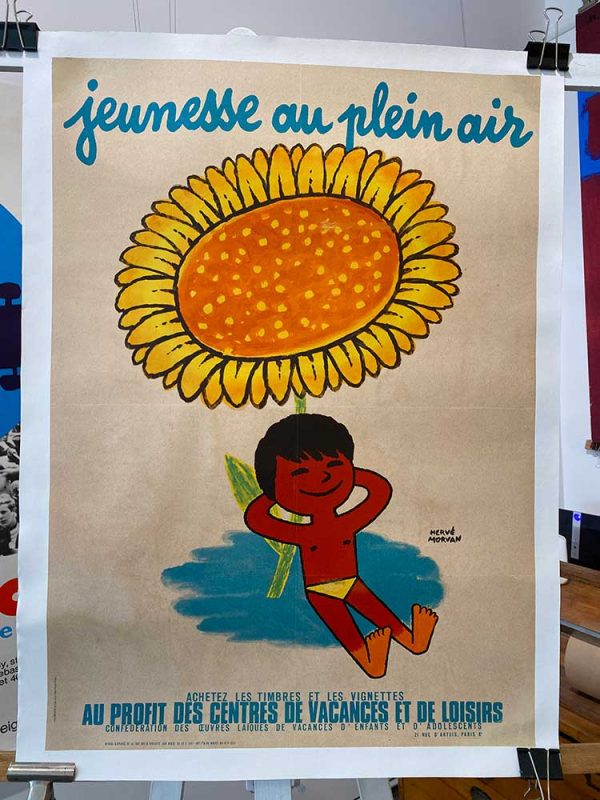 Jeunesse au plein Flower Original Vintage Poster