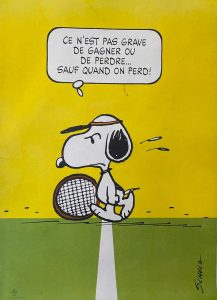 Snoopy Ce n'est pas grave de gagner ou de perdre... Original Vintage Poster