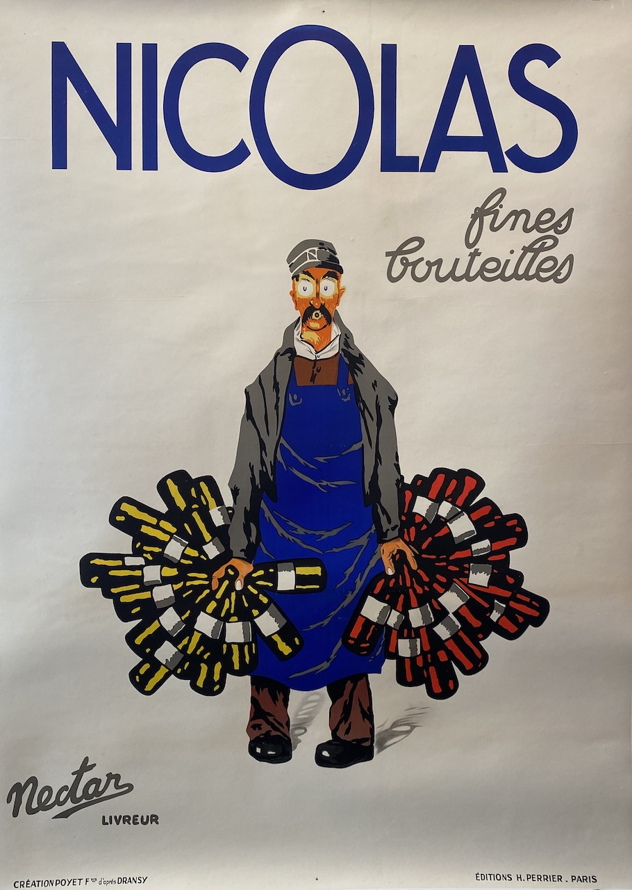 Nicolas Fines Bouteilles Original Vintage Poster